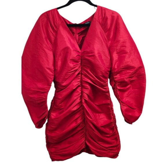 Rare Zara Red Draped Mini Dress. Size S - Picture 4 of 16